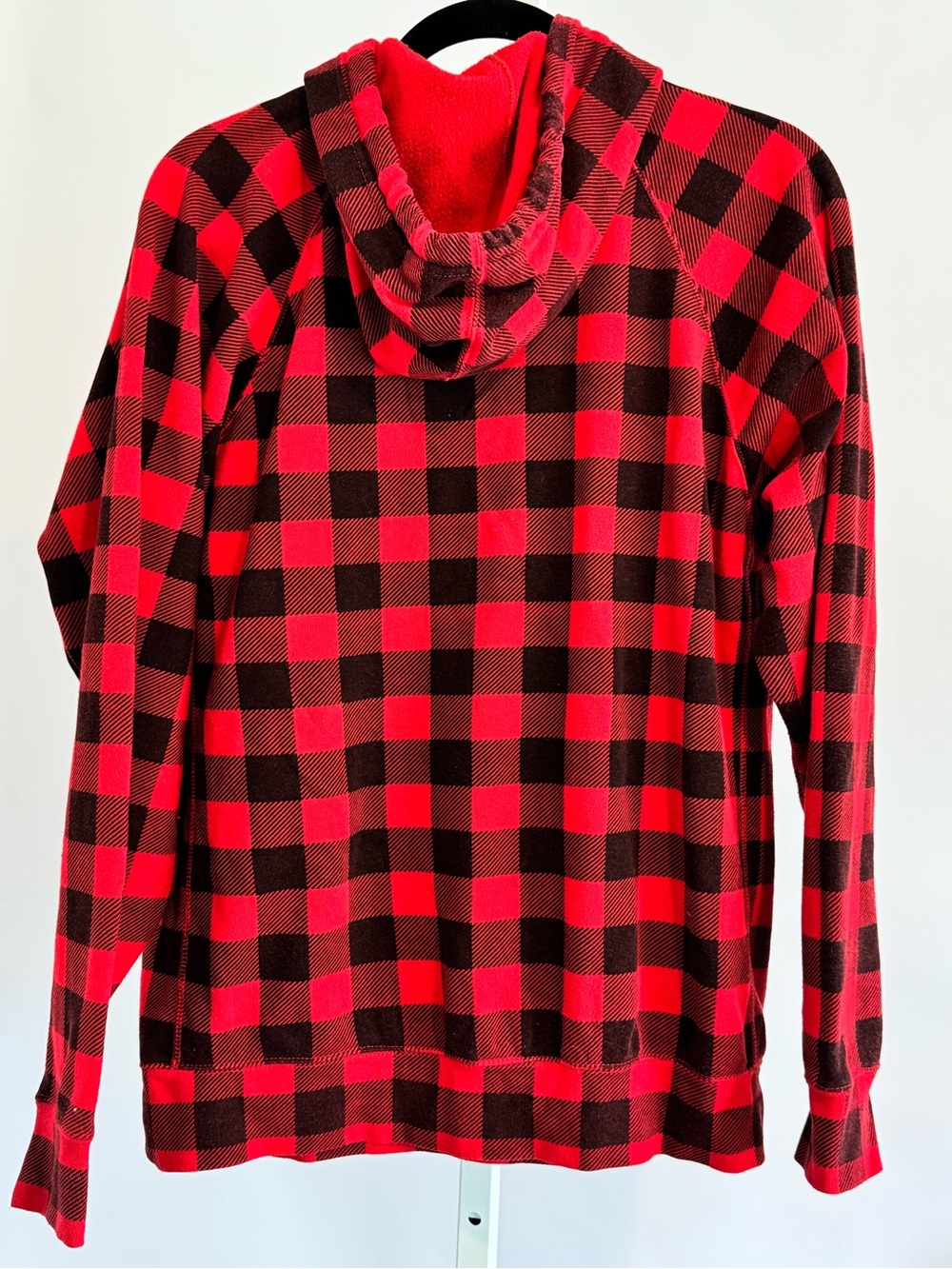 Kimes Ranch Red Black Buffalo Plaid Longhorn Logo Hoodie Sweatshirt Large - Picture 4 of 9